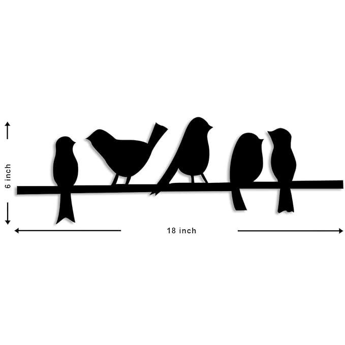 Art Street Bird MDF Wall Plaque/Wall Sign for Home Decoration Ready to Hang Wall Decor (6mm Black)