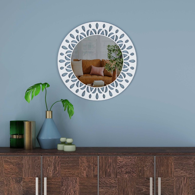 Embrace Timeless Charm with the Greek Pattern Circle Wall Mirror