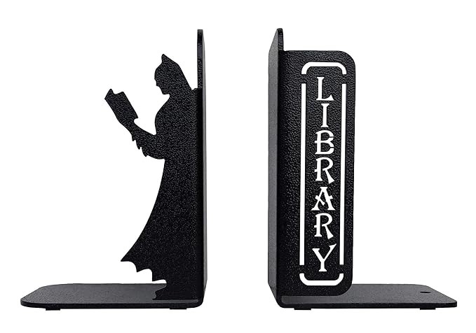 Superhero Book Reading Metal Heavyweight Decorative Bookend for Books Keeping, Office (Weight 1.2 Kg)