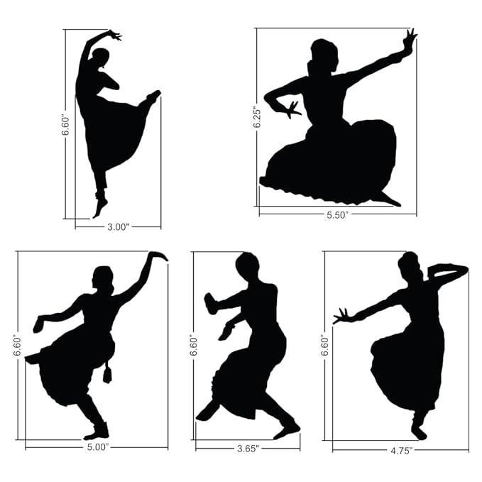 PICRAZEE Classical Dance MDF Plaque Cutout Ready to Hang Home Décor, Room Wall Décor, Wall Art, Decorative Wooden Plaque for Home & Wall Decoration (5 Classical Dancers)