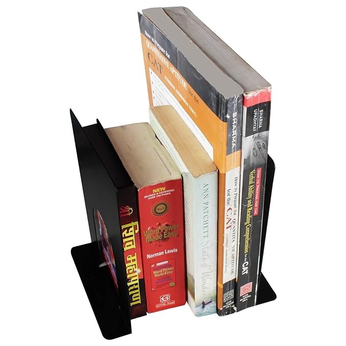 Metal Bookend for Office - 2 Per Pack (Black)